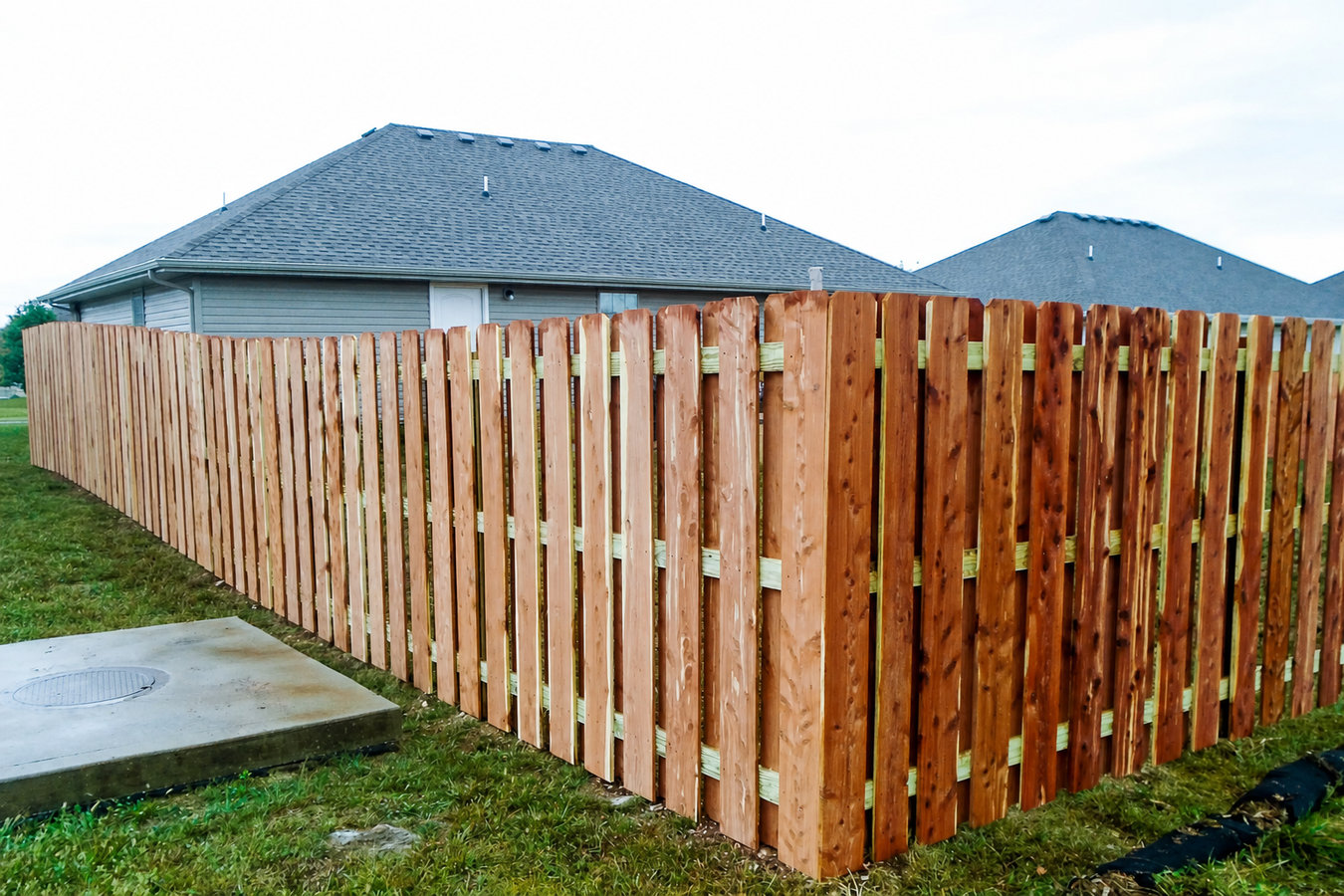 Wood fence installation